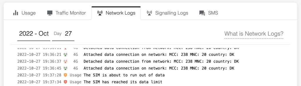 A device has reached its data limit.