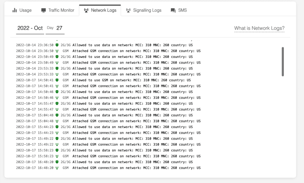 A device looping through connection attempts without creating the data connection.