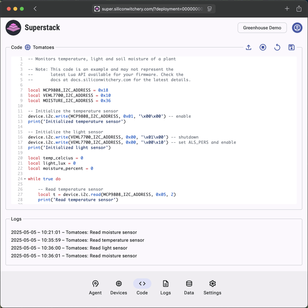 Superstack's devices page