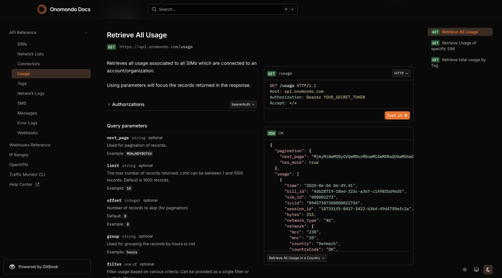 API docs